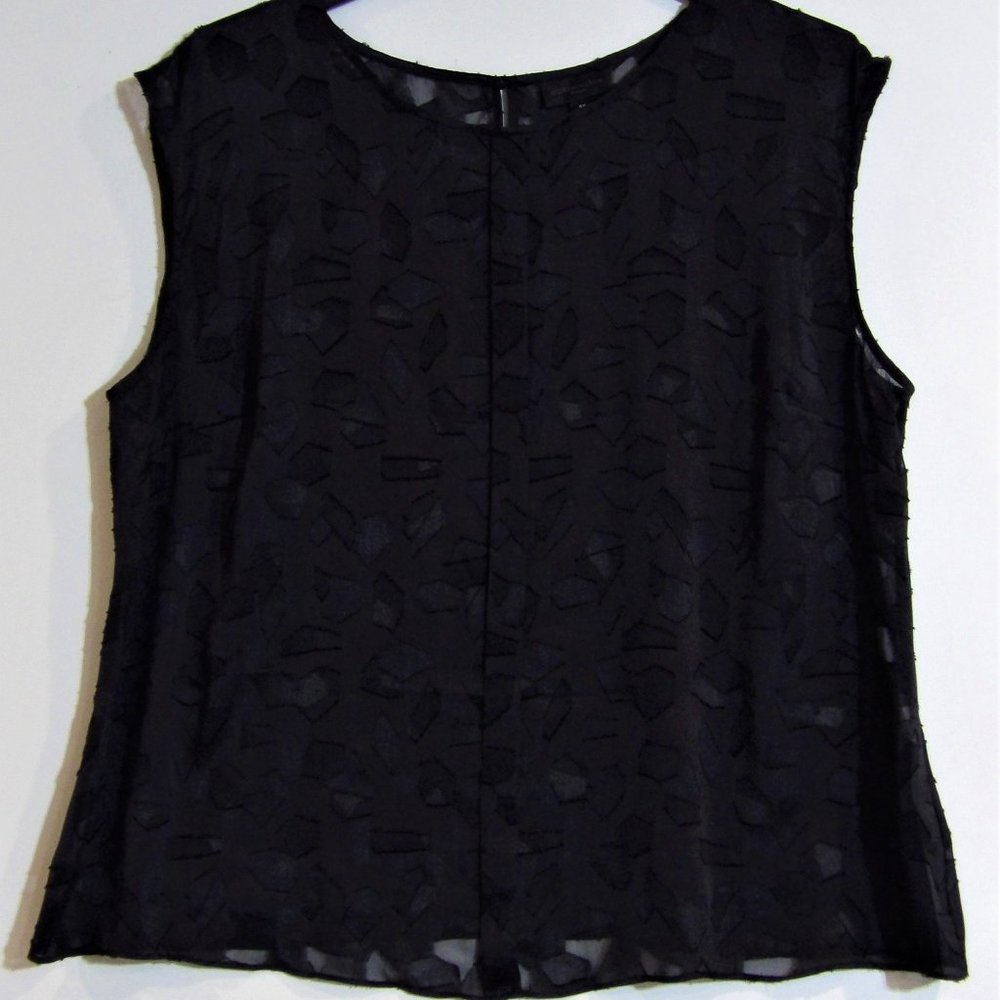 Worthington Women's Black Sheer Pullover 2X